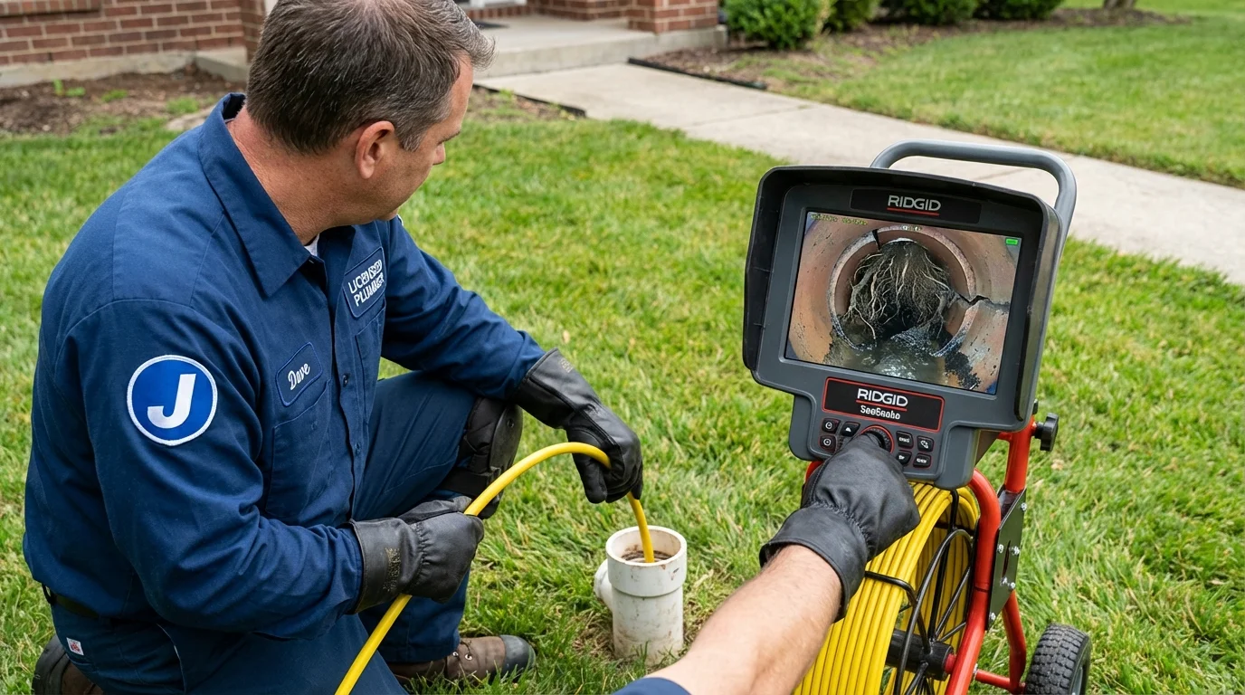 Sewer camera inspection being performed by Johns Plumbing LLC in Arco